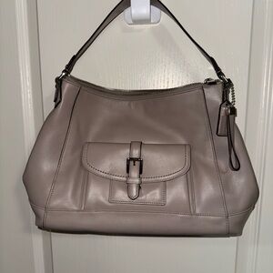Coach Charlie - Leather Shoulder Bag – Classic Neutral Handbag, Everyday Carry